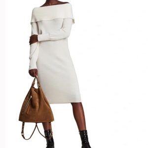 NWT AllSaints Ridley Marla Off the Shoulder Sweater Dress Sz S